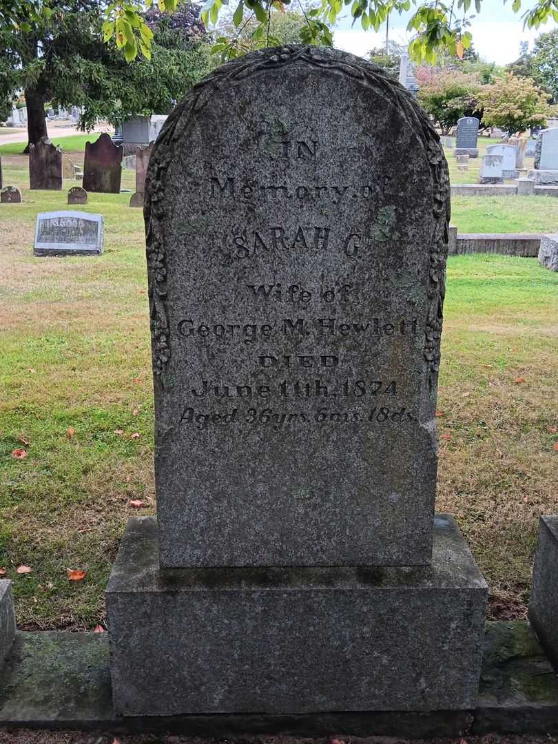 Sarah G. Hewlett's grave. Photo 2