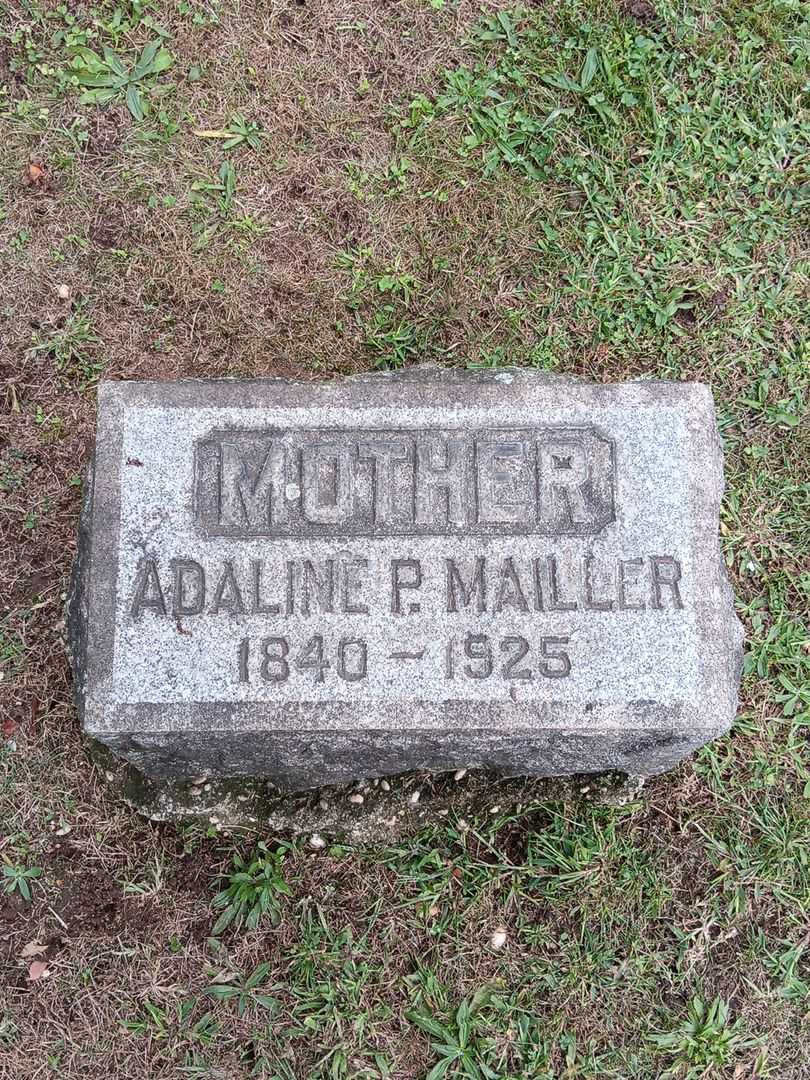 Adaline P. Mailler's grave. Photo 3