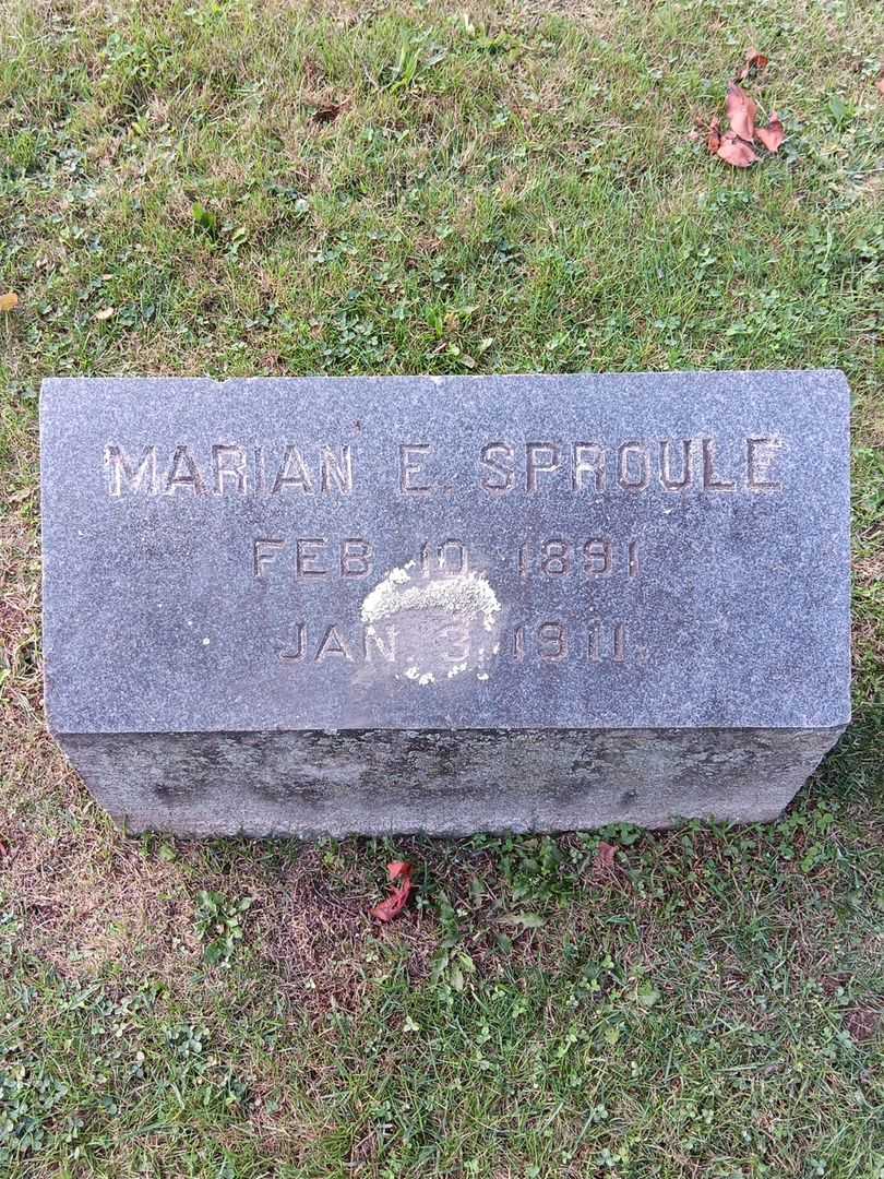 Marian E. Sproule's grave. Photo 4