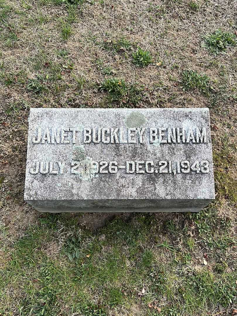 Janet Buckley Benham's grave. Photo 3
