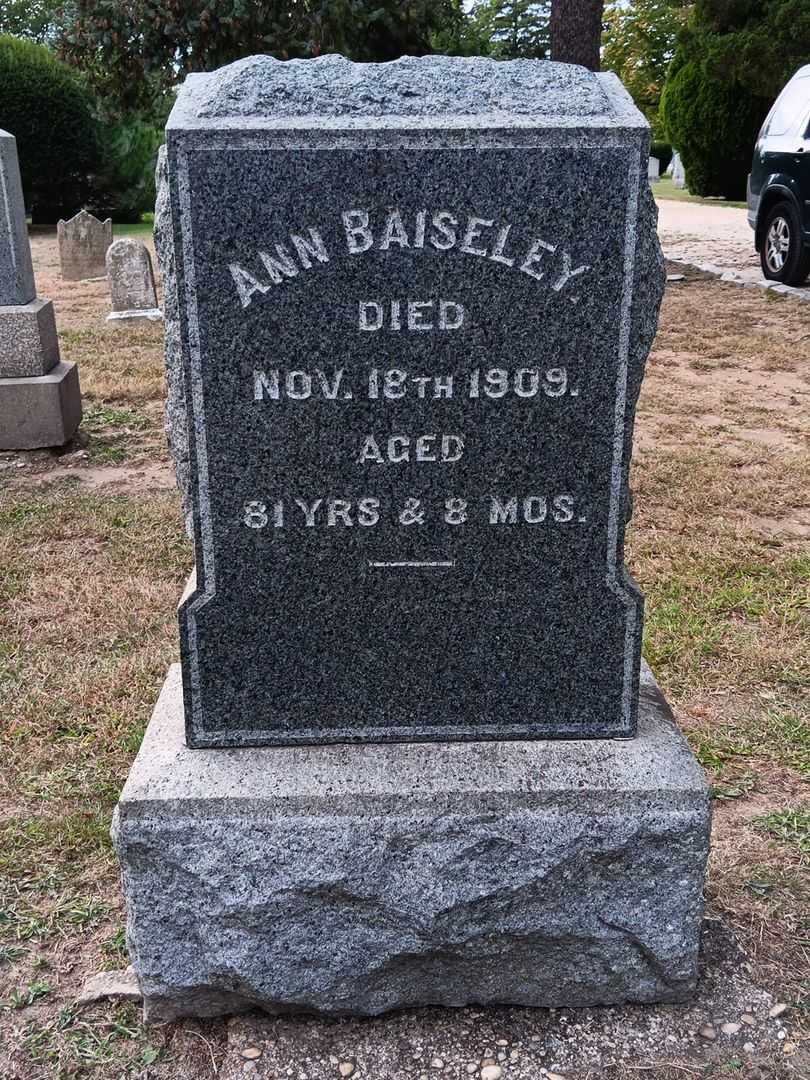 Ann Baiseley's grave. Photo 2
