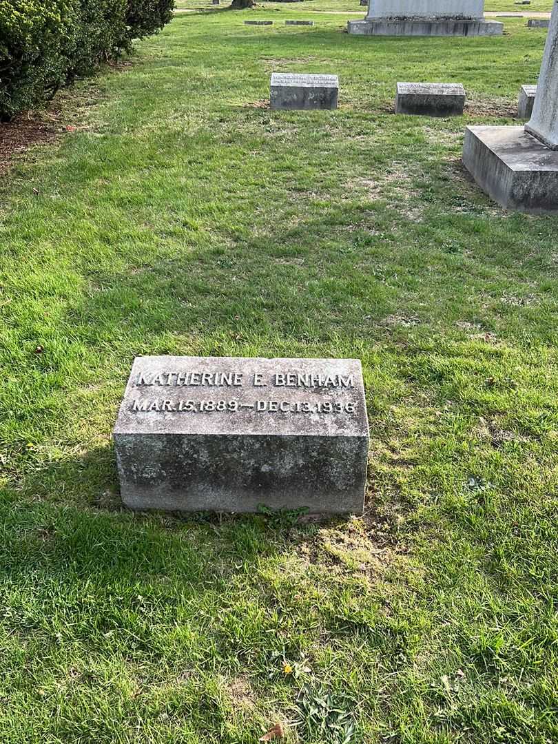 Katherine E. Benham's grave. Photo 2
