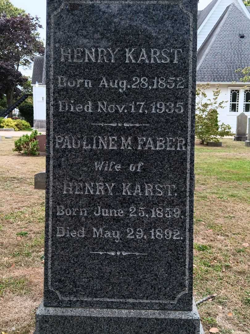 Pauline M. Faber Karst's grave. Photo 2