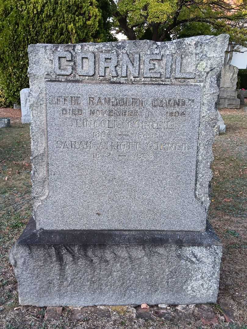 Effie Randolph Corneil's grave. Photo 2