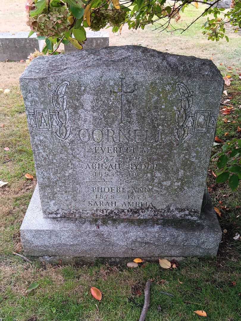 Sarah Amelia Cornell's grave. Photo 2